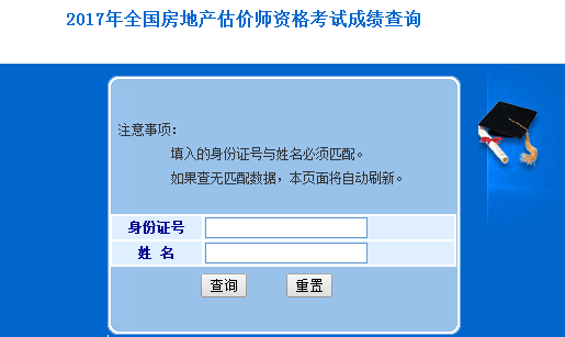 2017年房地產(chǎn)估價師考試成績查詢入口已開通